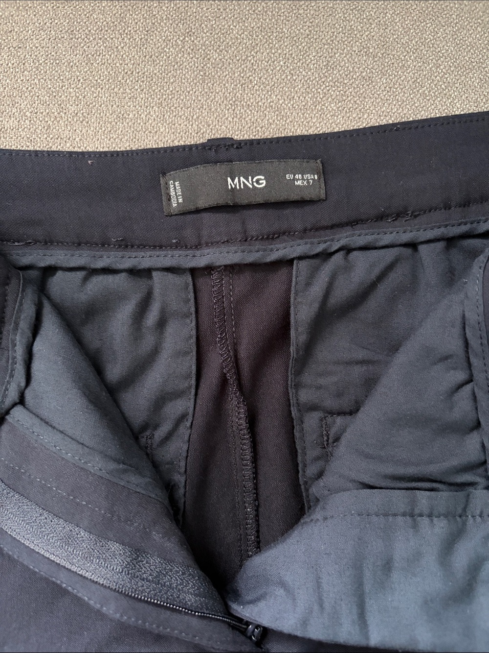 Mango Women's Navy Blue Boot Cut Pants